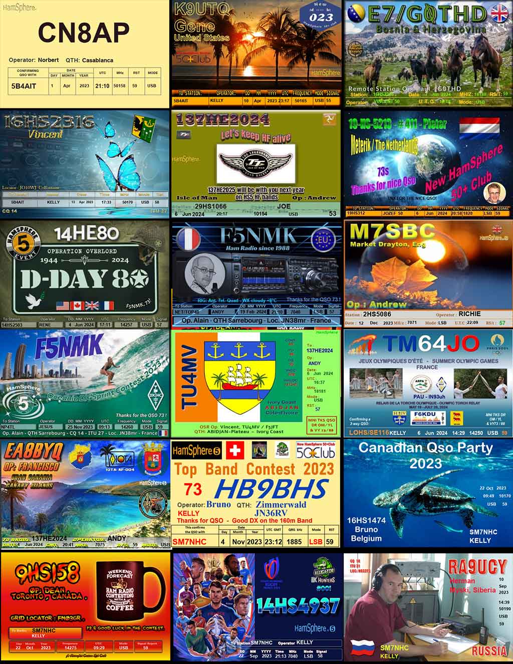 Compilation of QSL Cards